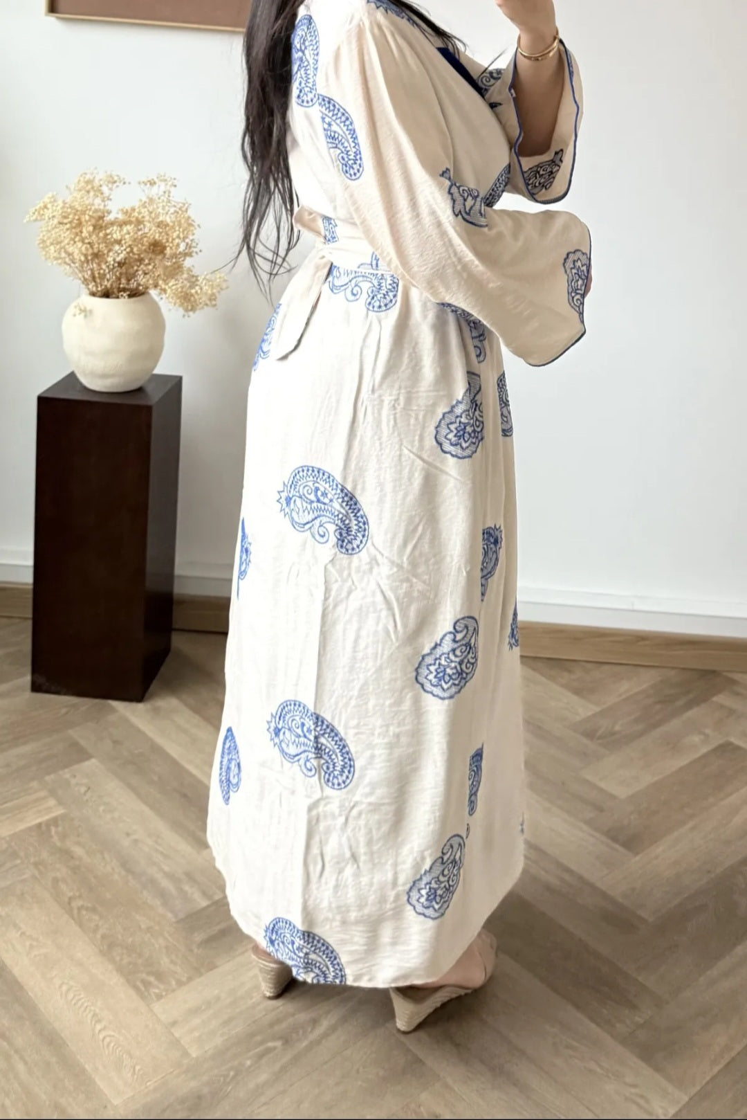 Jasmine two piece blue kimono set