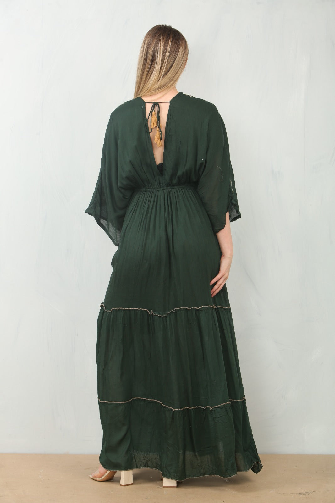 Imane green print dress