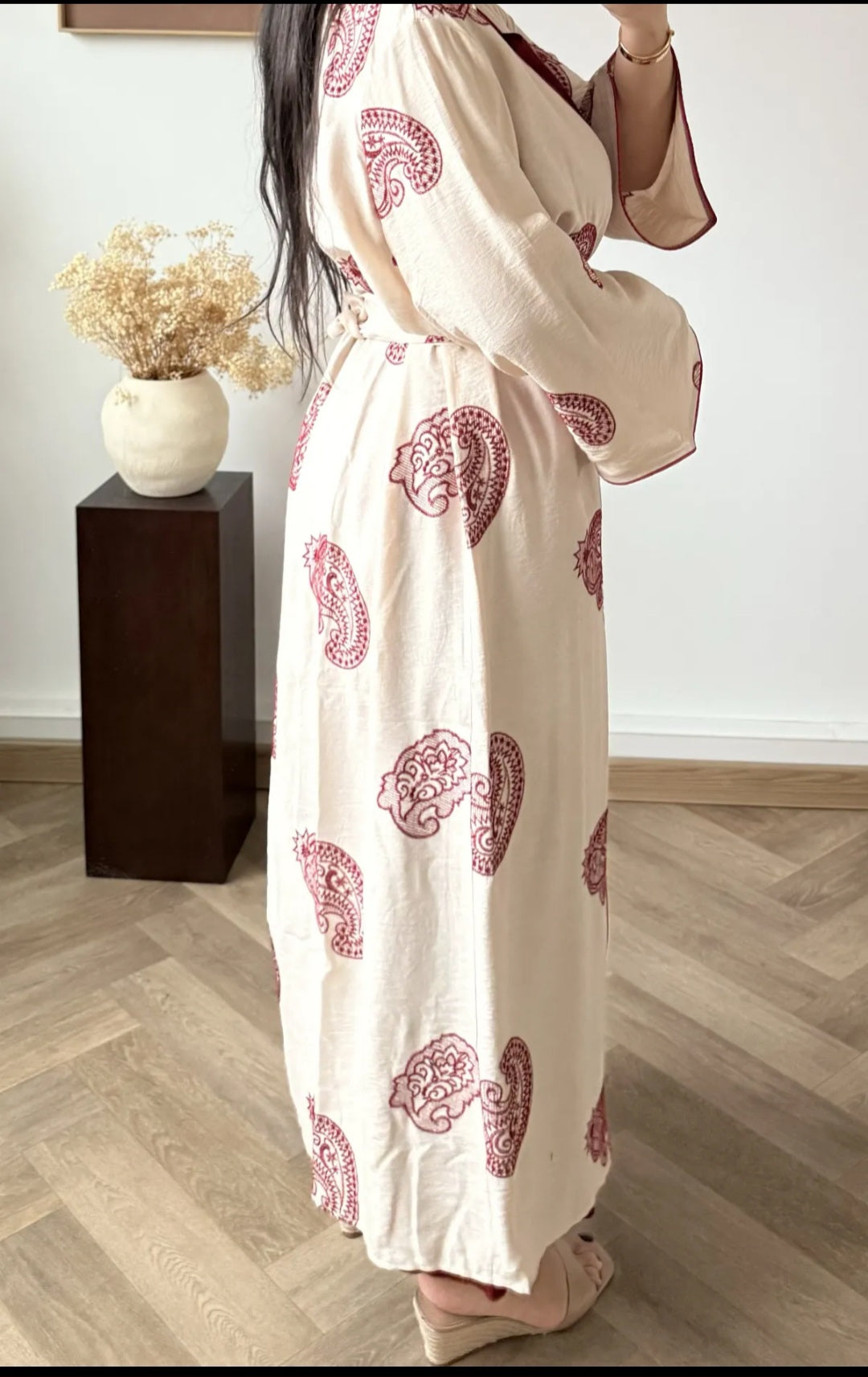 Jasmine two piece red kimono set