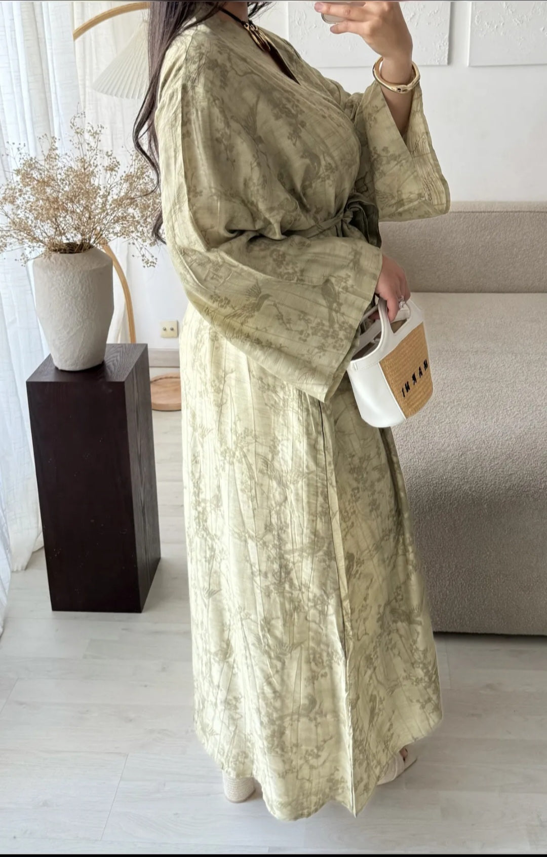 Dessert sage belted dress