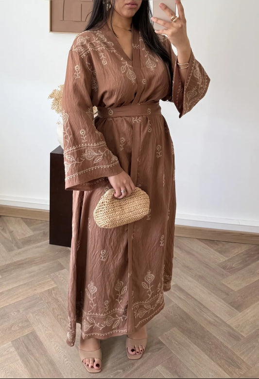 Sahara Taupe belted dress