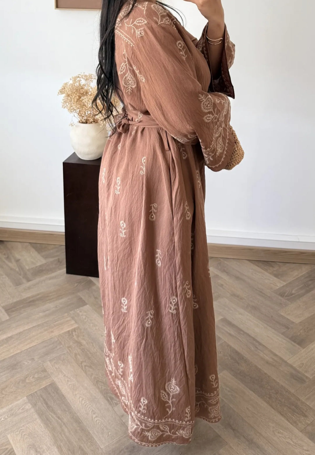 Sahara Taupe belted dress