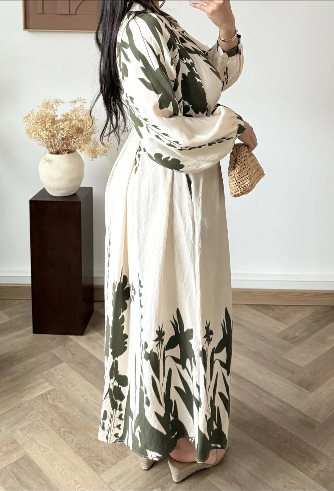 Wild bloom khaki floral dress