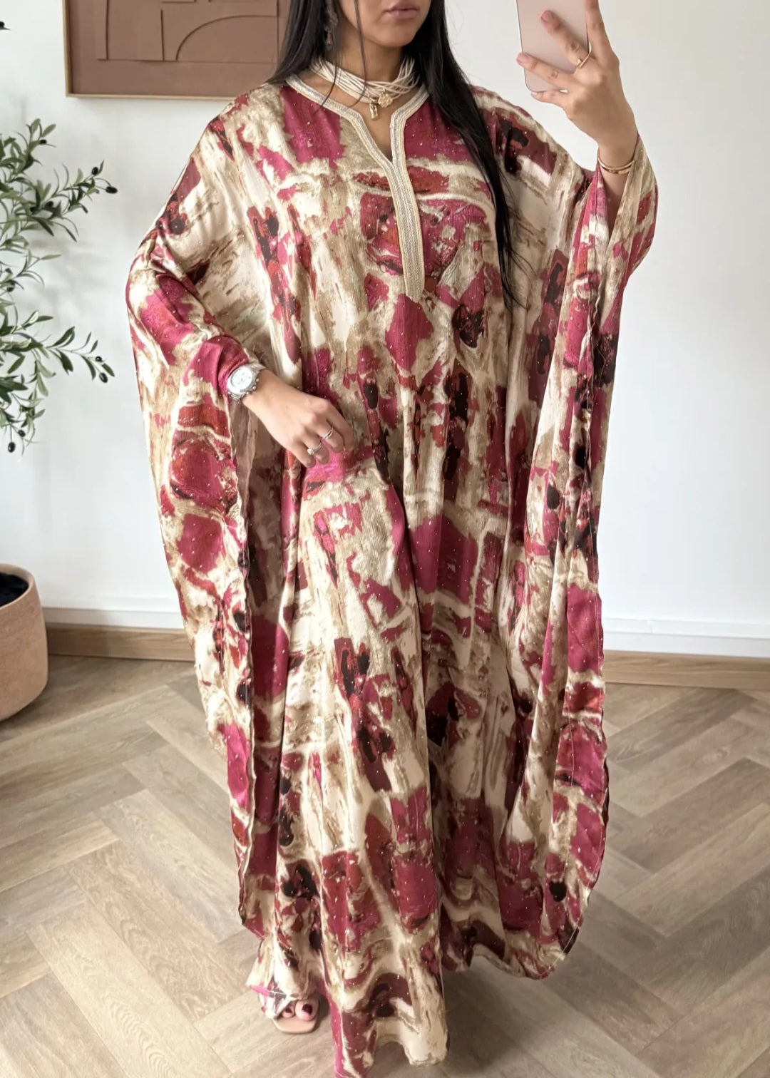 Lilan pink embelished kaftan